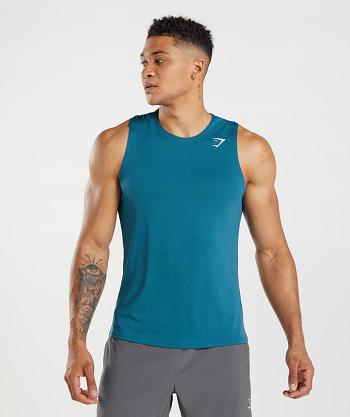 Camiseta Tirantes Gymshark Arrival Hombre Azules | CO 3160UZG